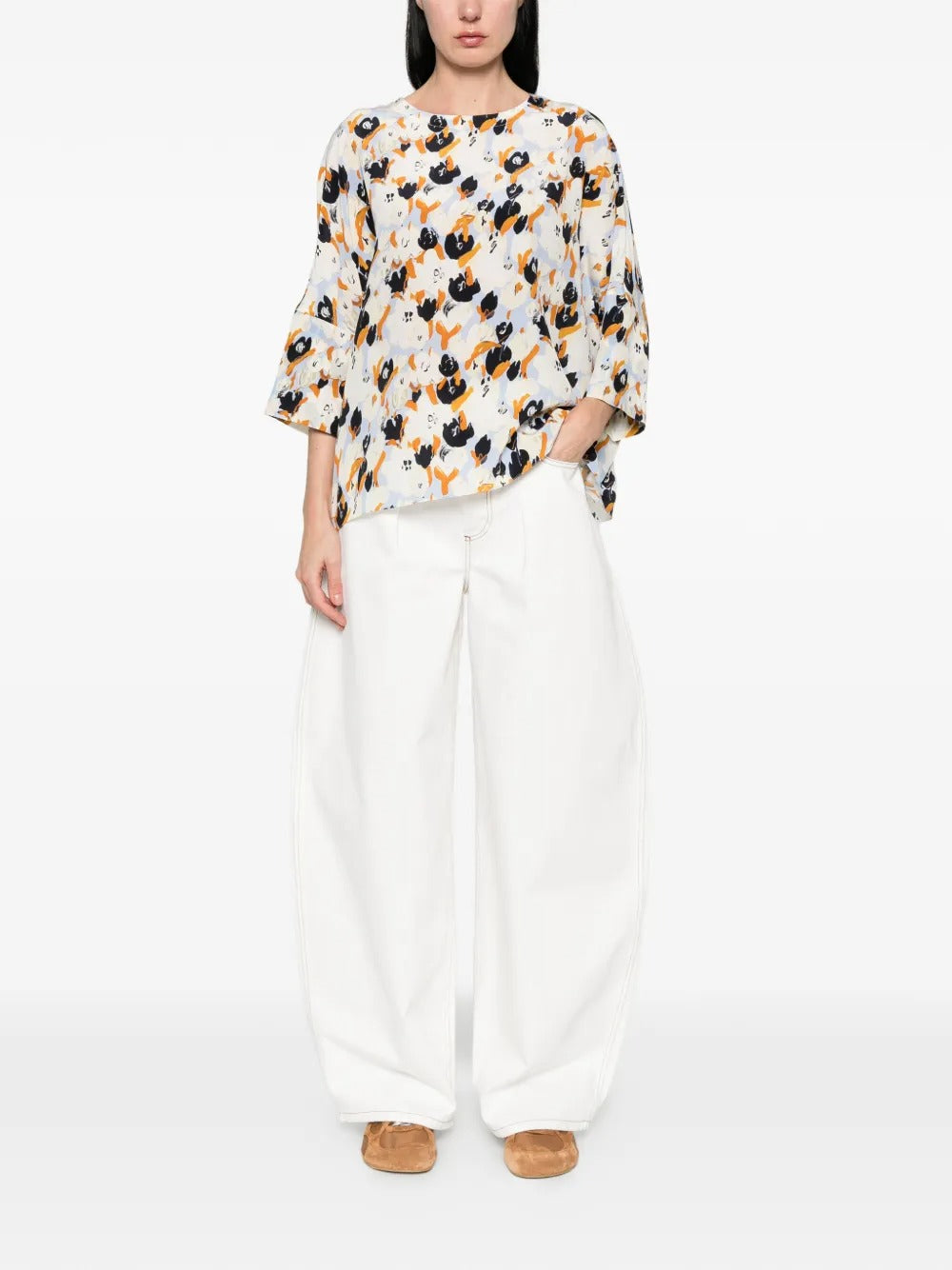 MARNI-floral-pattern blouse-