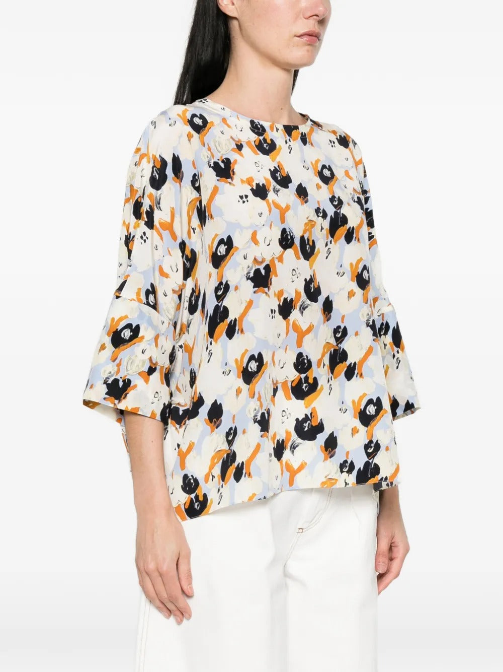 MARNI-floral-pattern blouse-