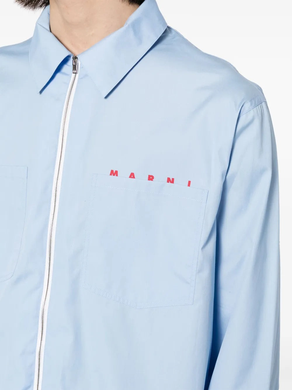 MARNI-hidden-logo poplin shirt-