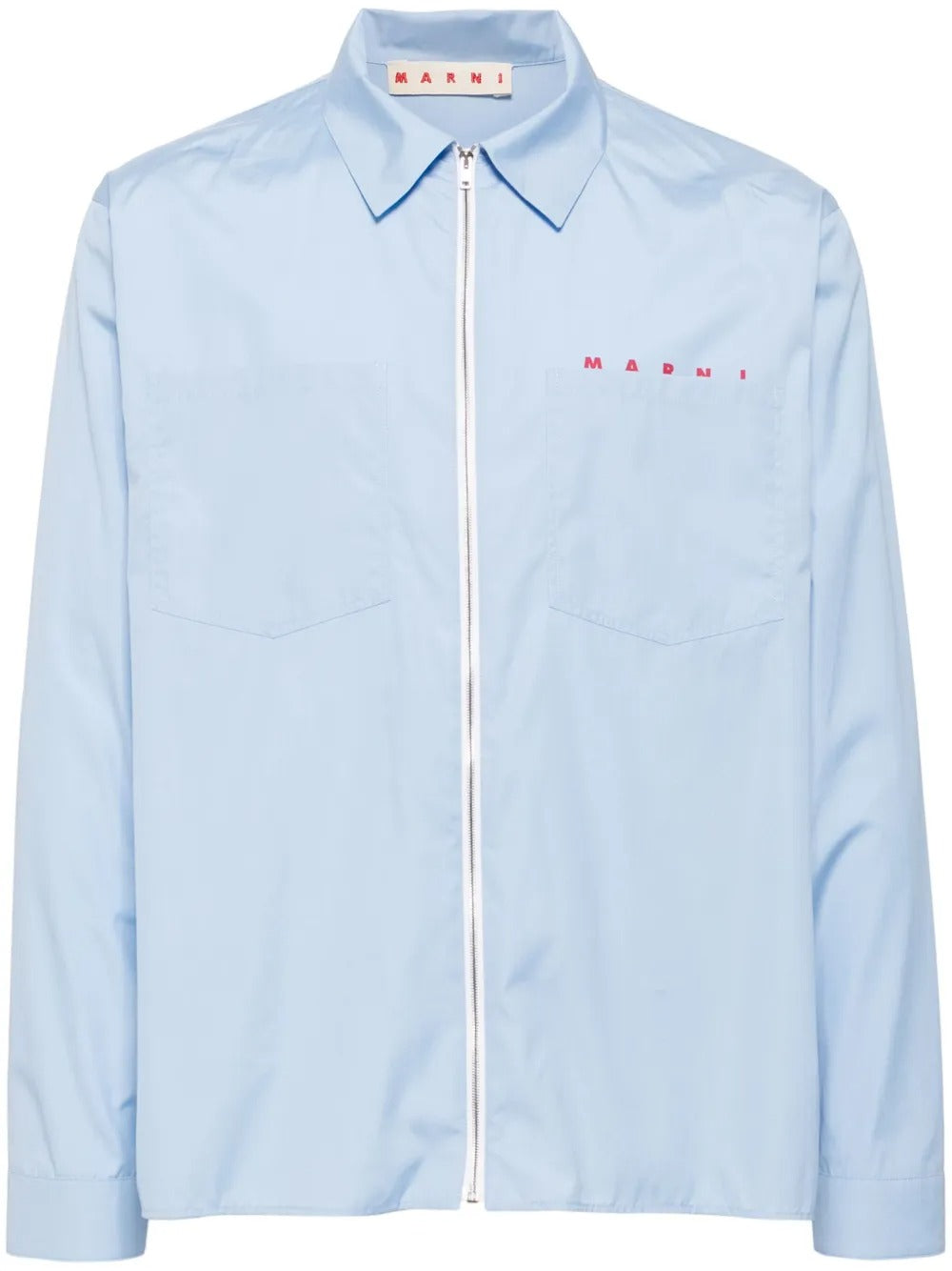 MARNI-hidden-logo poplin shirt-