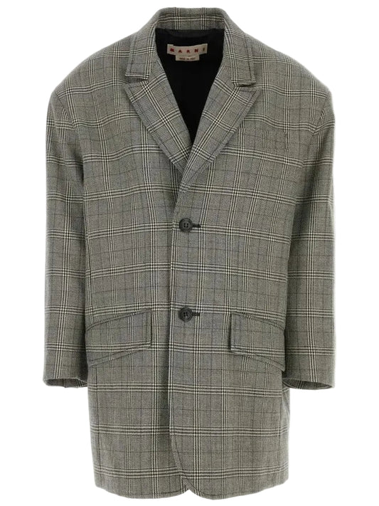 Oversized checked blazer
