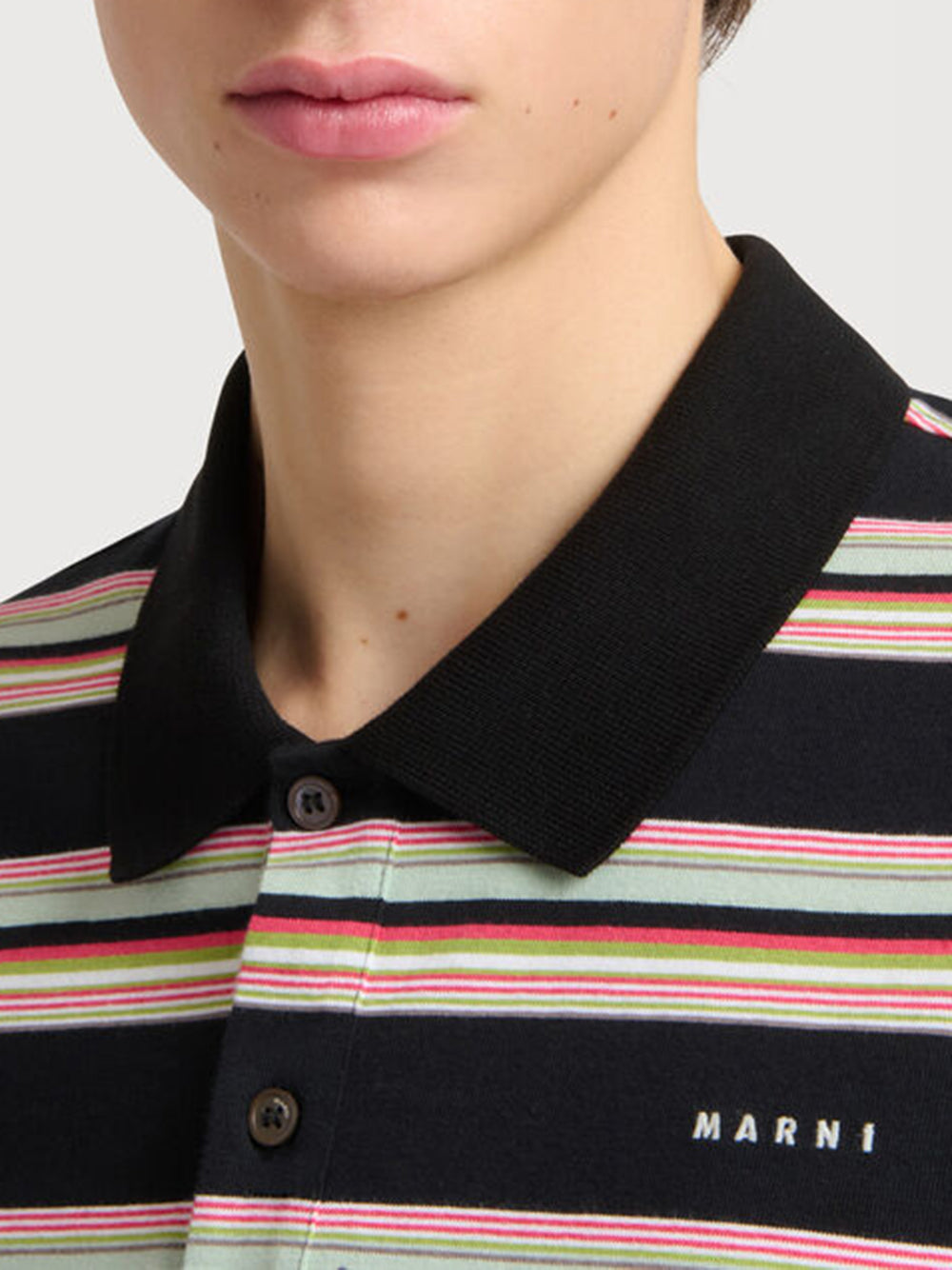 striped cotton polo shirt