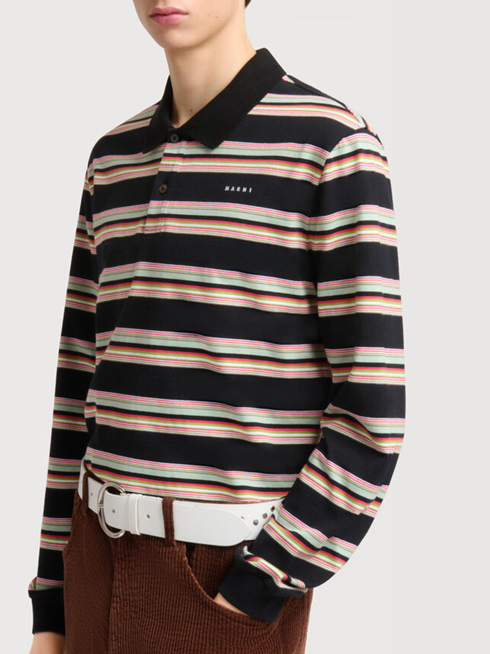 striped cotton polo shirt