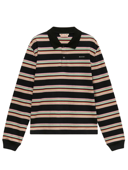 striped cotton polo shirt