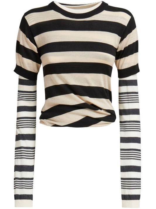 MARNI-ROUNDNECK STRIPED SWEATER-