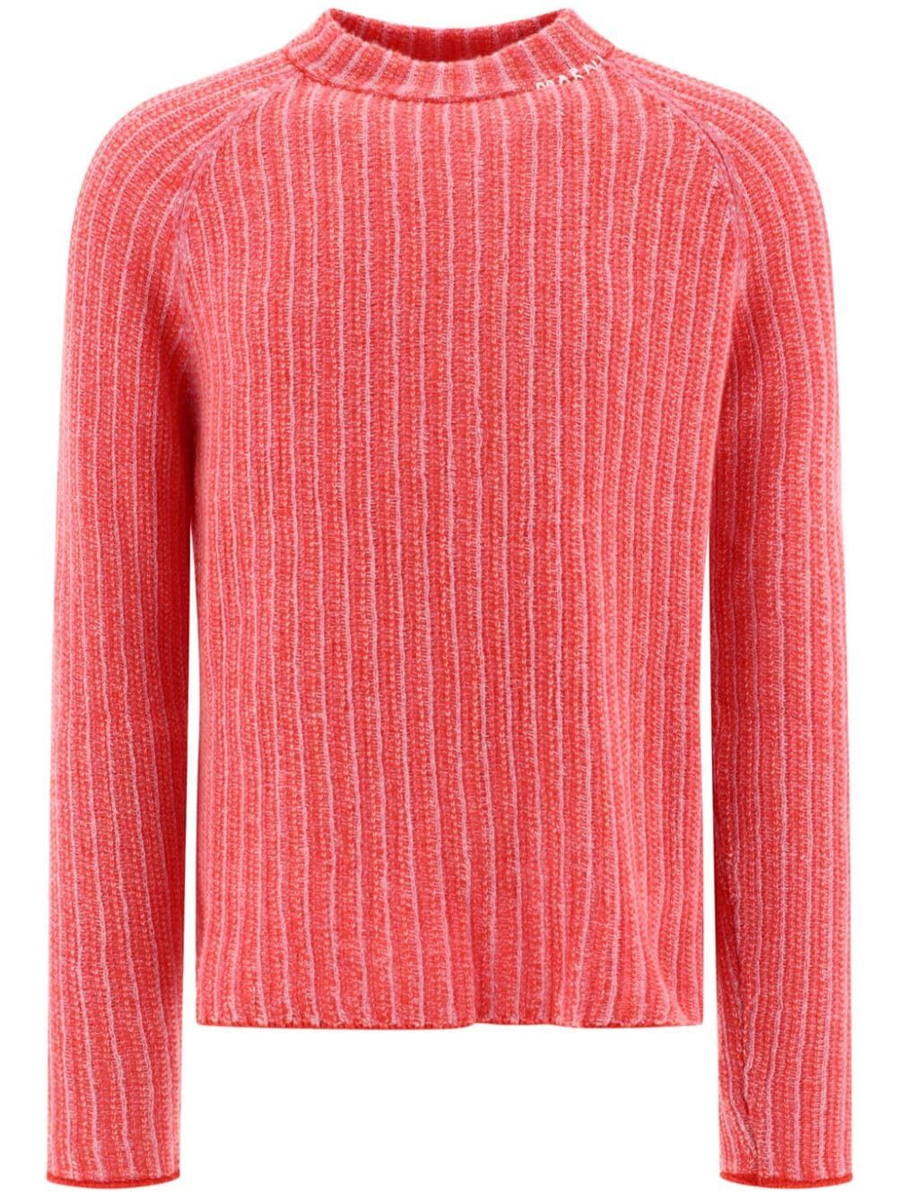 MARNI-ROUNDNECK SWEATER WITH DEGRADE STIPES-