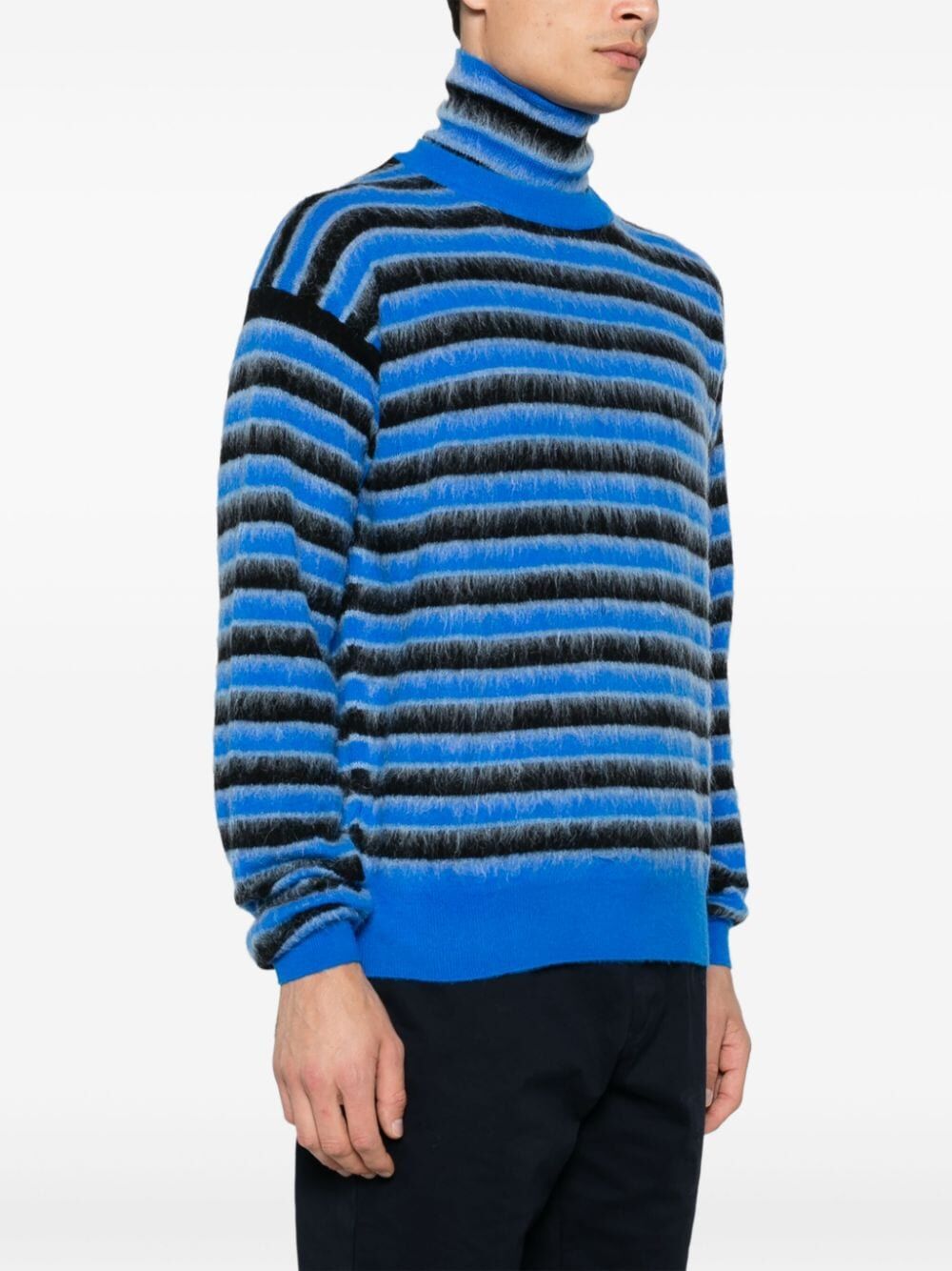 MARNI-ROUNDNECK SWEATER WITH MULTICOLOR STRIPES-