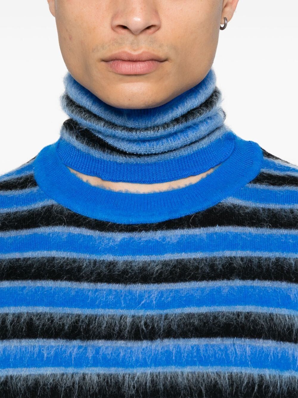 MARNI-ROUNDNECK SWEATER WITH MULTICOLOR STRIPES-