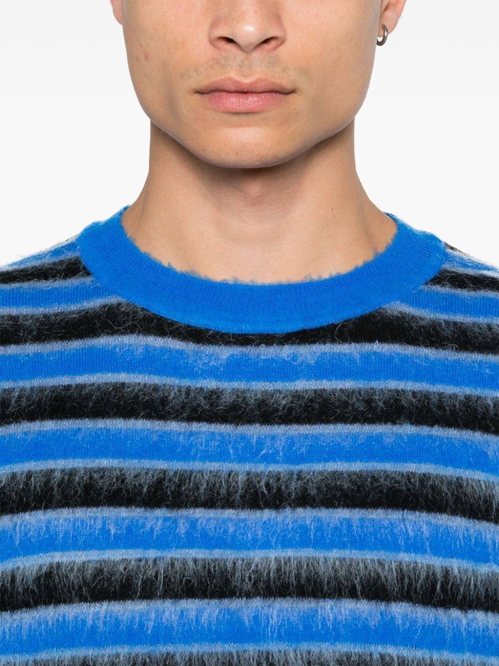 MARNI-ROUNDNECK SWEATER WITH MULTICOLOR STRIPES-