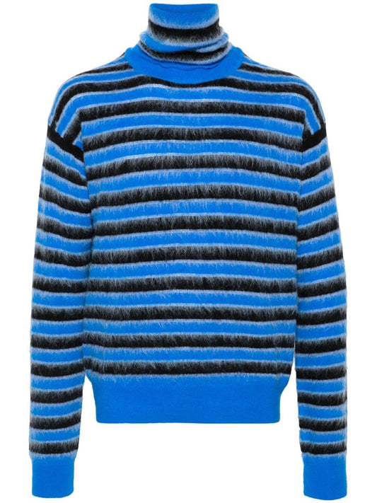 MARNI-ROUNDNECK SWEATER WITH MULTICOLOR STRIPES-