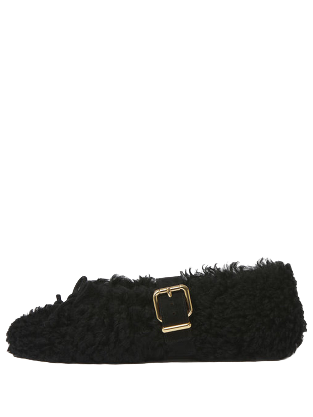 shearling ballerina with buckle
