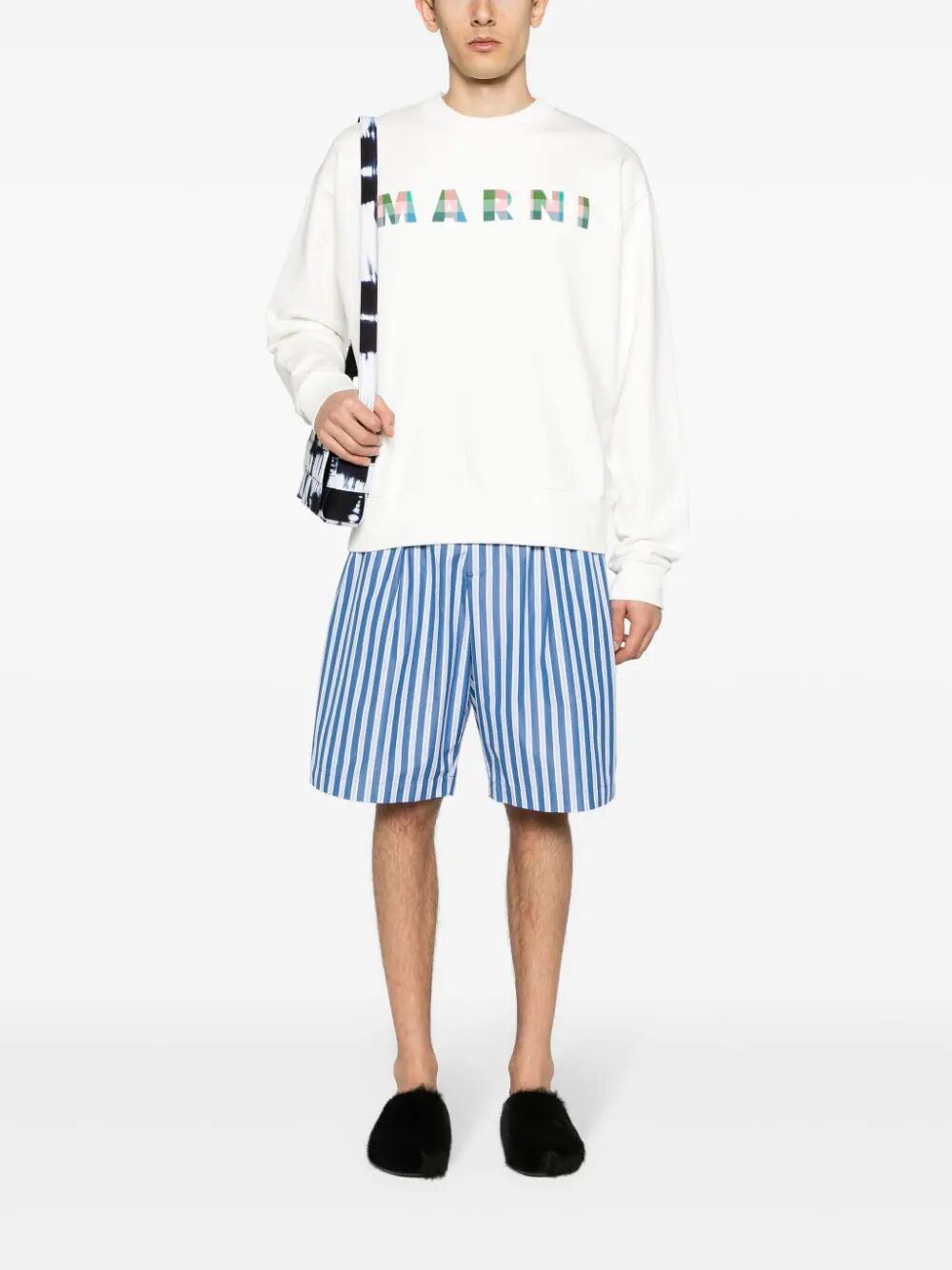 MARNI-STRIPED BERMUDA SHORTS-PUMU0049M5 STB37