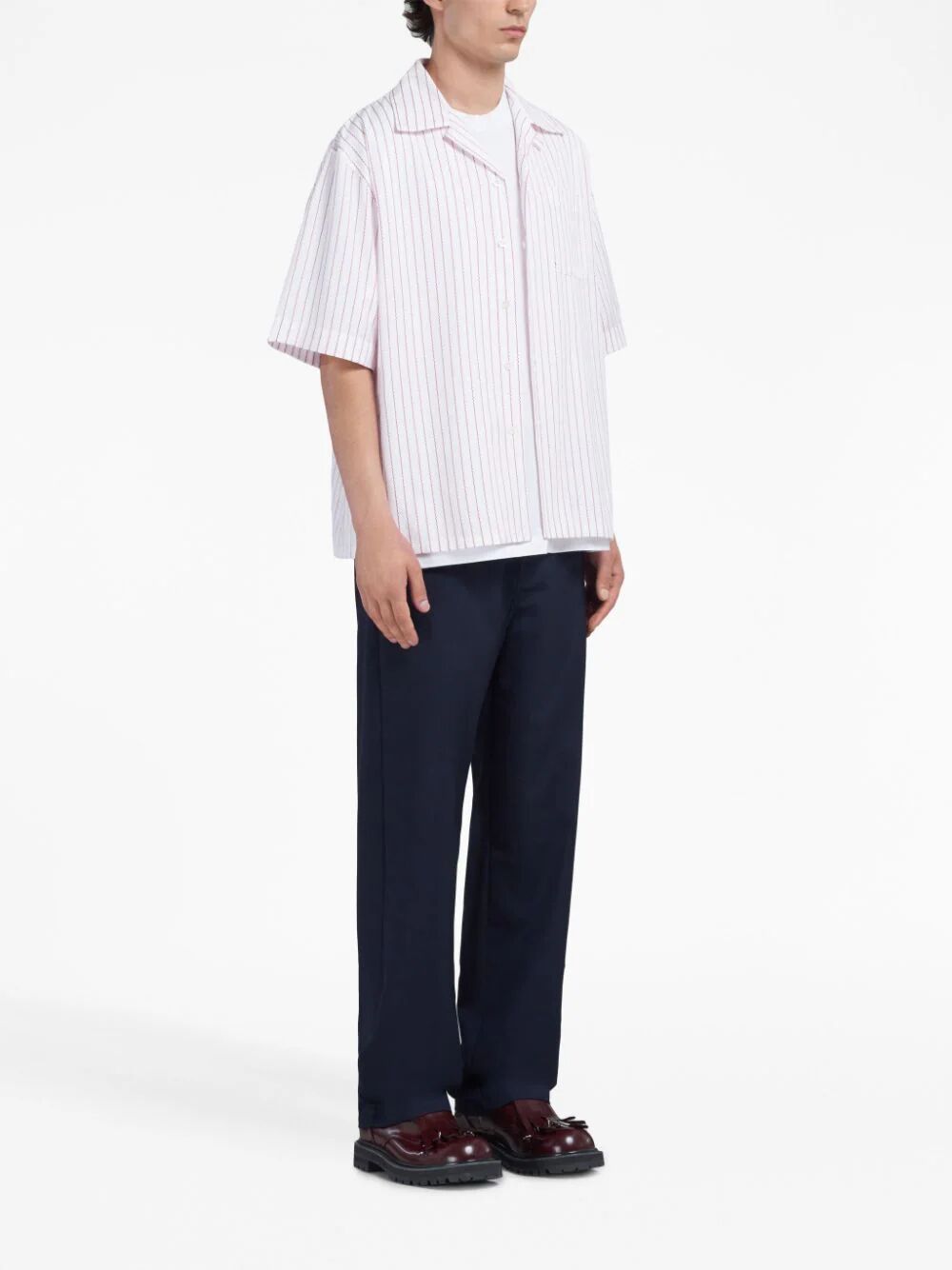 MARNI-STRIPED BOWLING SHIRT-CUMU0213A5UTC312 STW01