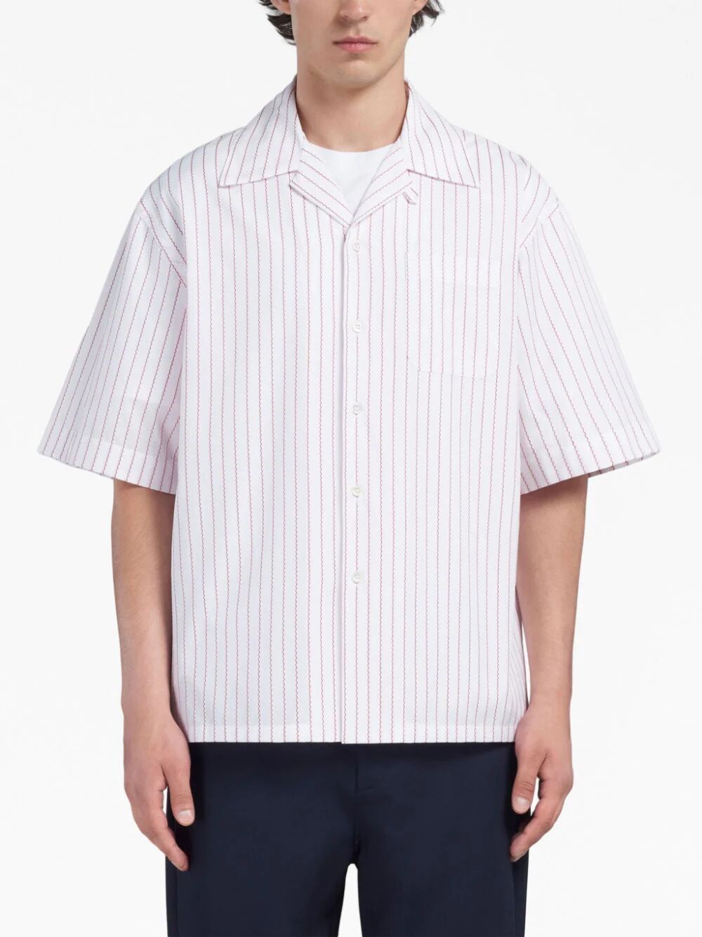 MARNI-STRIPED BOWLING SHIRT-CUMU0213A5UTC312 STW01