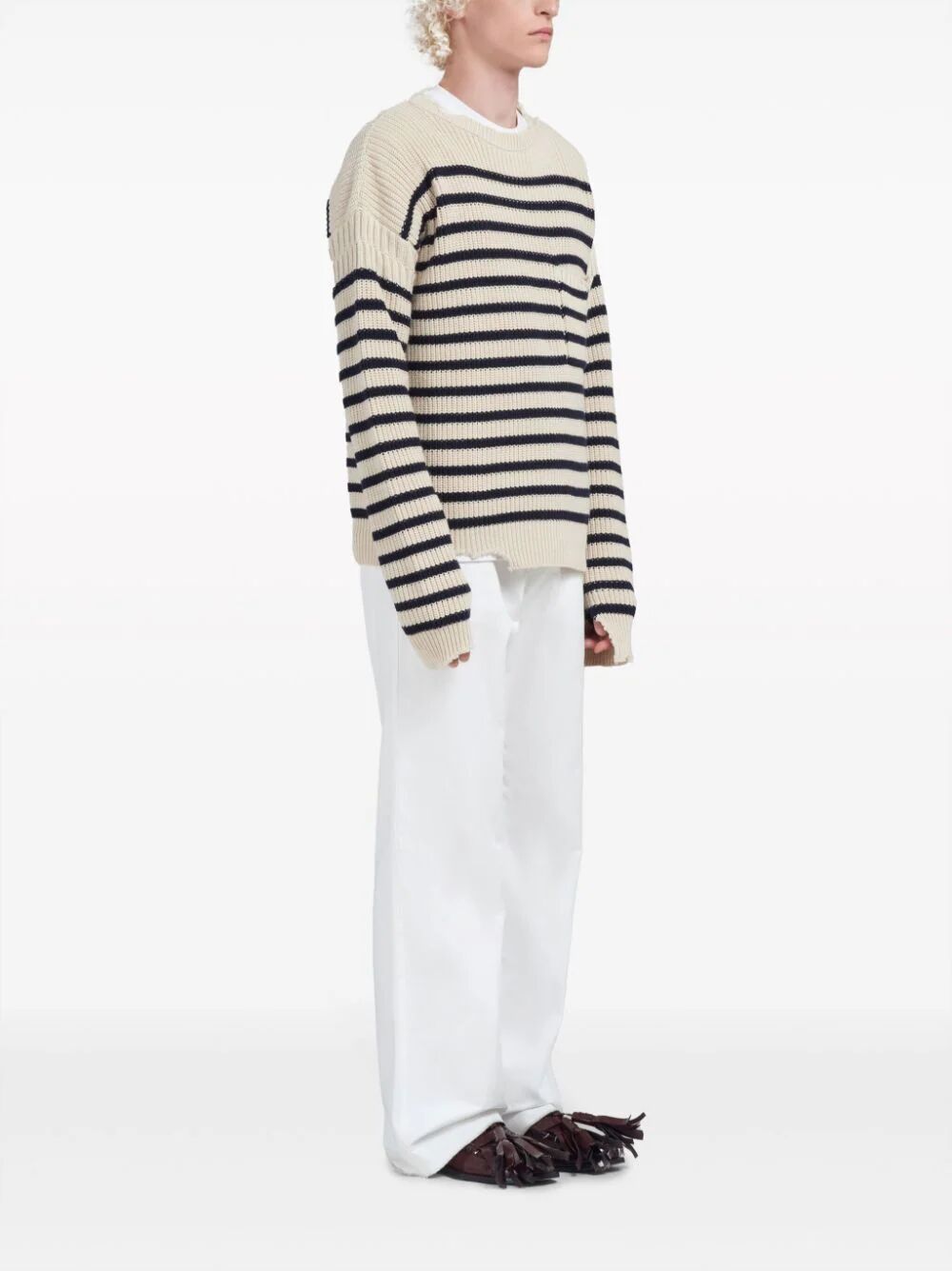 MARNI-STRIPED CREWNECK-GCMG0360Q0UFC532 RGW03