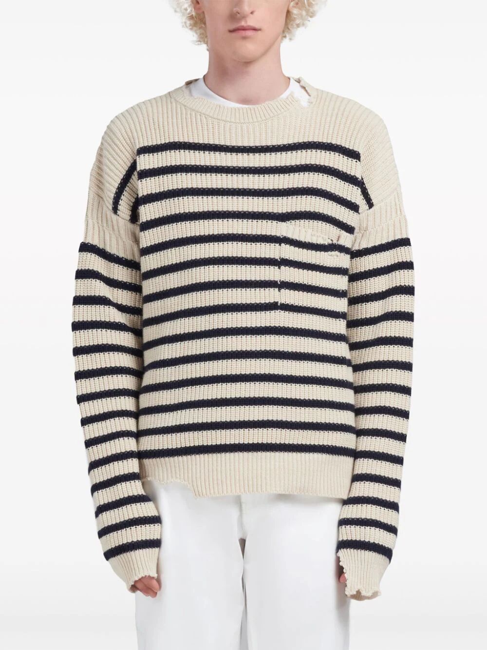 MARNI-STRIPED CREWNECK-GCMG0360Q0UFC532 RGW03