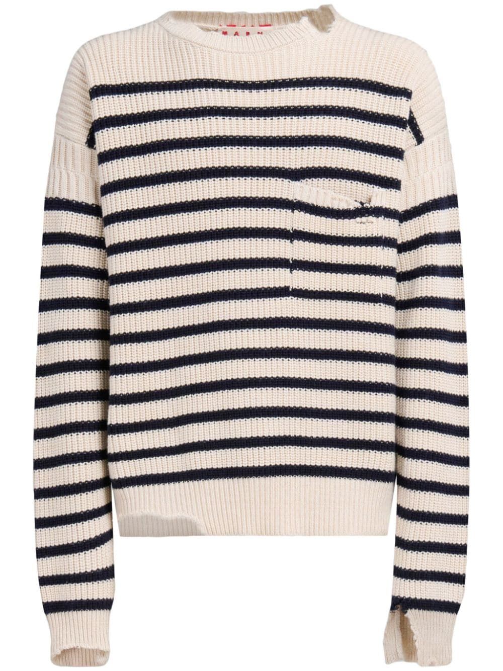 MARNI-STRIPED CREWNECK-GCMG0360Q0UFC532 RGW03