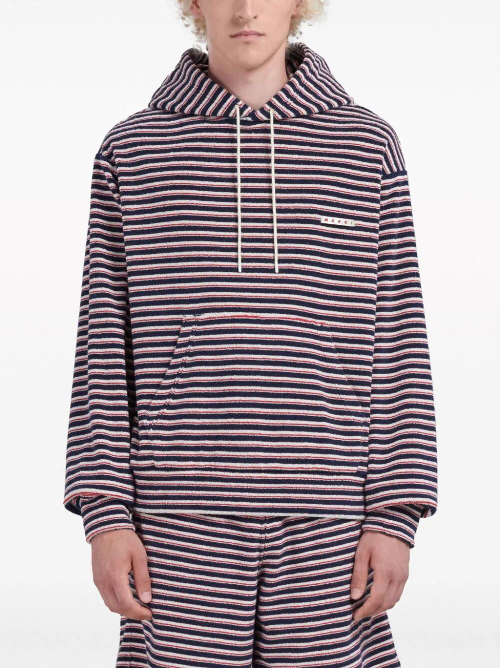 MARNI-STRIPED hooded sweatshirt-FUMU0073X1UTC321 STB94