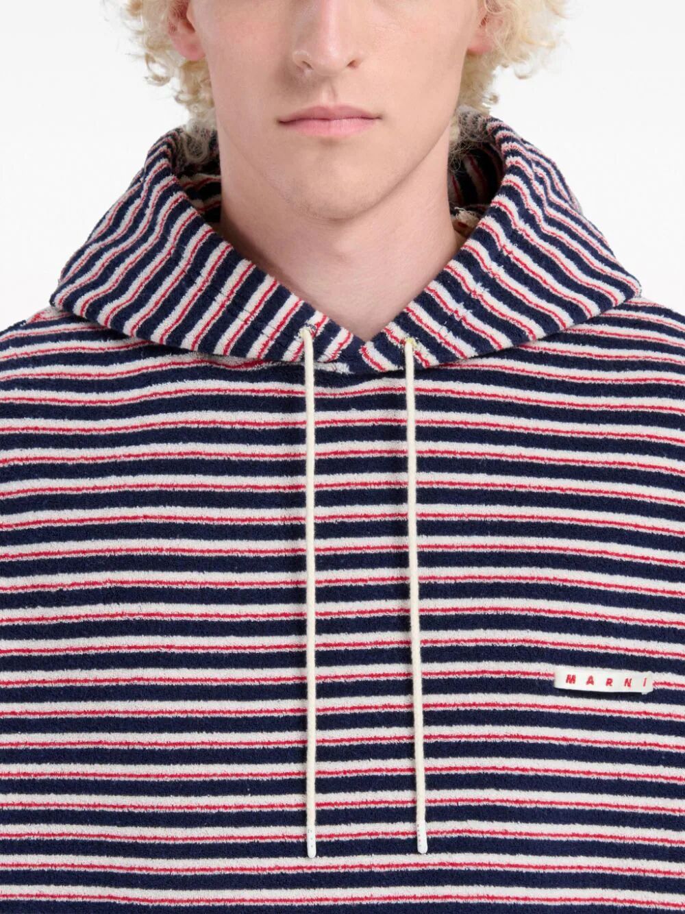 MARNI-STRIPED hooded sweatshirt-FUMU0073X1UTC321 STB94