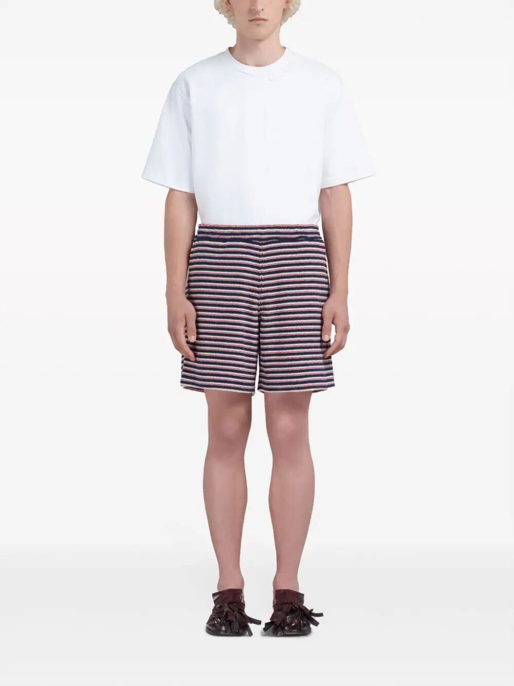 MARNI-STRIPED JERSEY SHORTS-PJMU0065X0UTC321 STB94