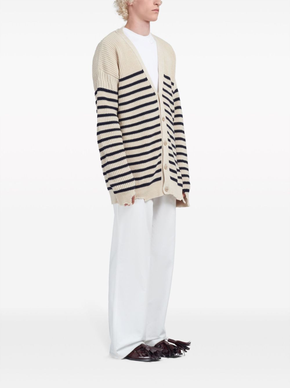 MARNI-STRIPED LOOSE CARDIGAN-CDMG0127Q0UFC532 RGW03