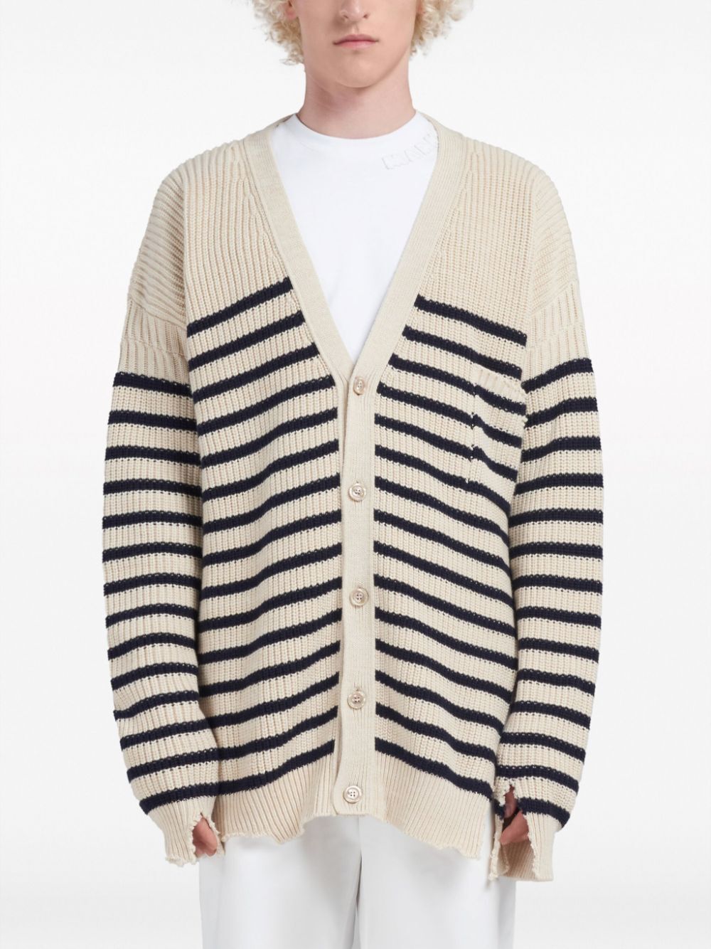 MARNI-STRIPED LOOSE CARDIGAN-CDMG0127Q0UFC532 RGW03