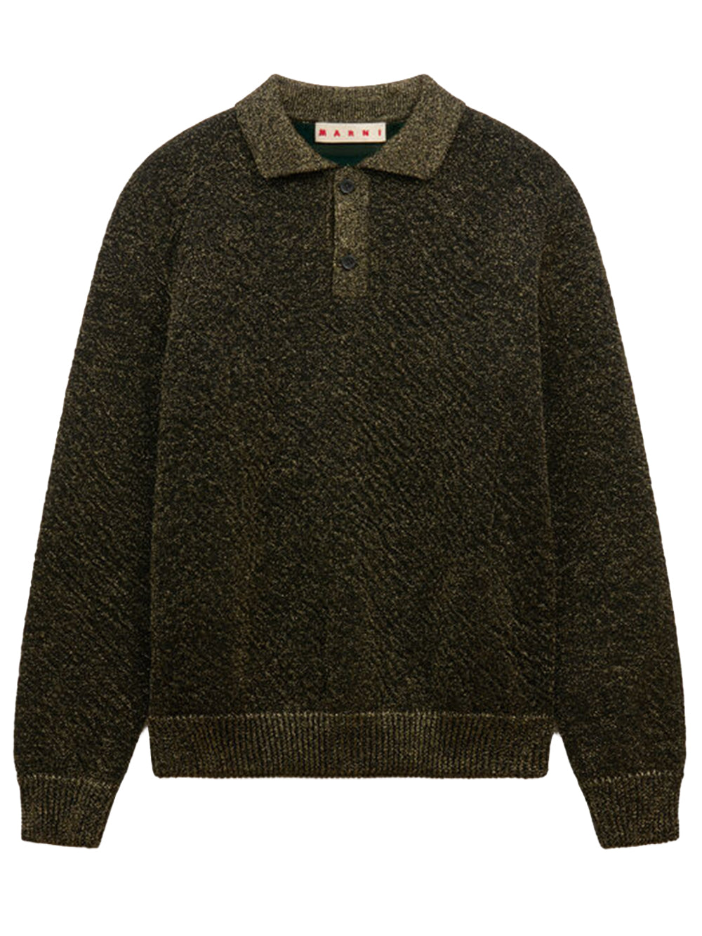 MARNI-wool polo shirt with lurex details-