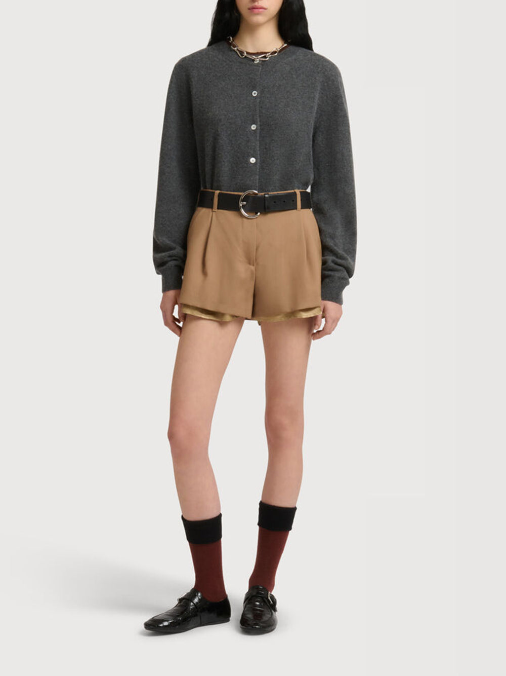 MARNI-wool shorts with exposed lining-