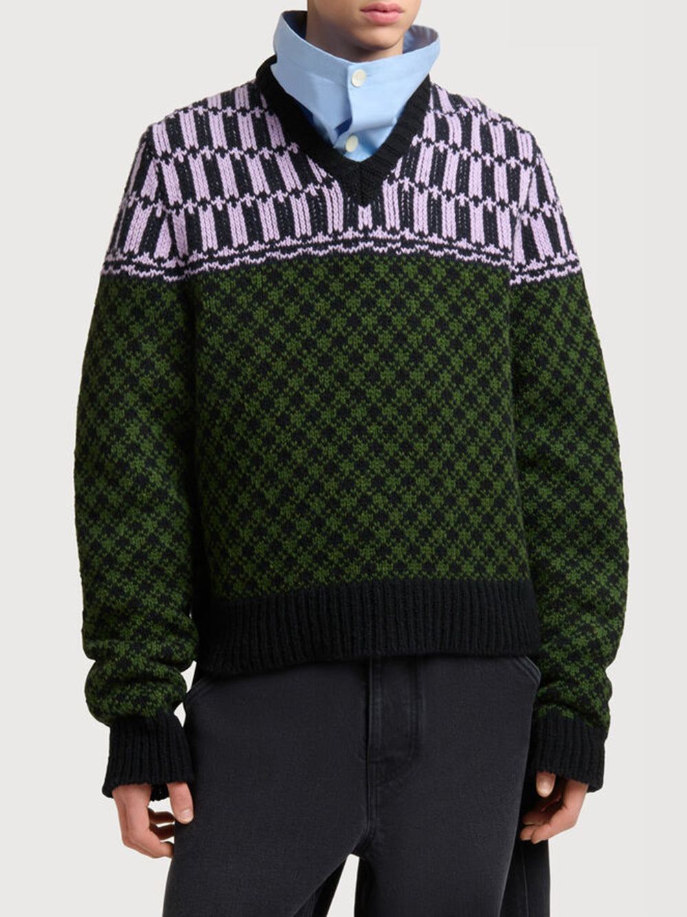 wool sweater with geometric pattern
