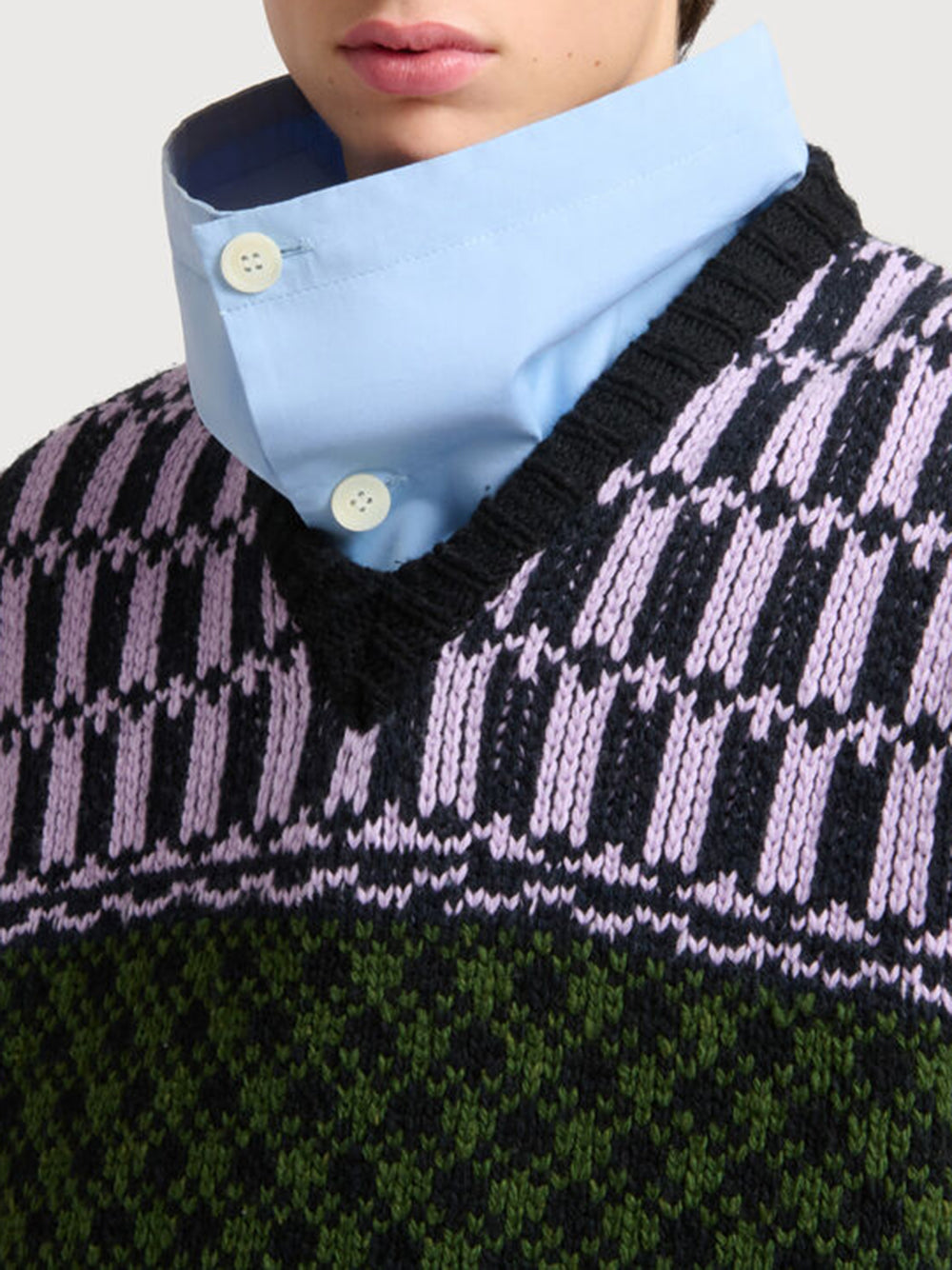 wool sweater with geometric pattern