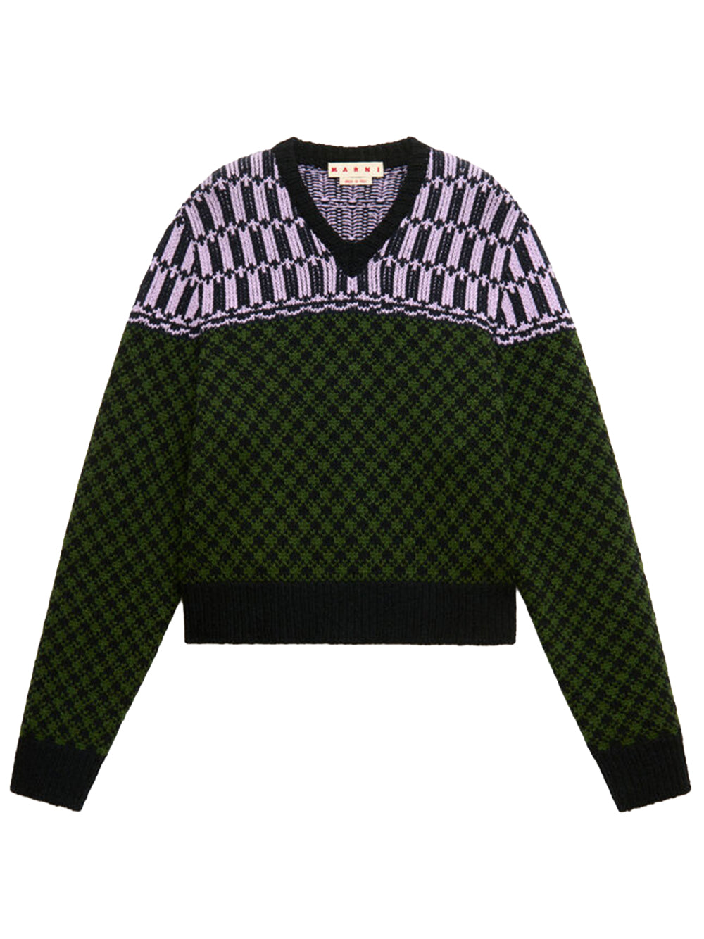 wool sweater with geometric pattern