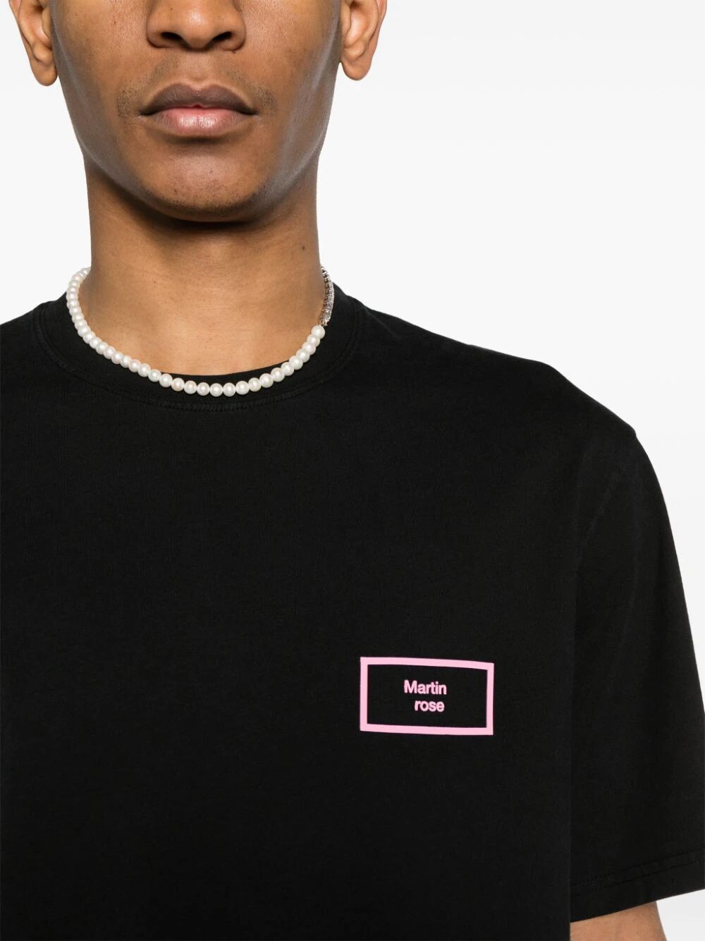 MARTINE ROSE-BOX LOGO T-SHIRT-CMRSS24 603 BLPIDY