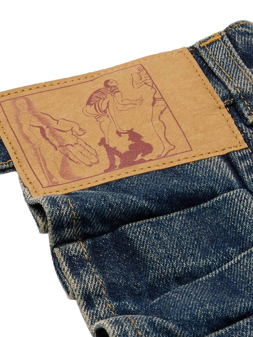 MARTINE ROSE-DENIM APRON SKIRT-