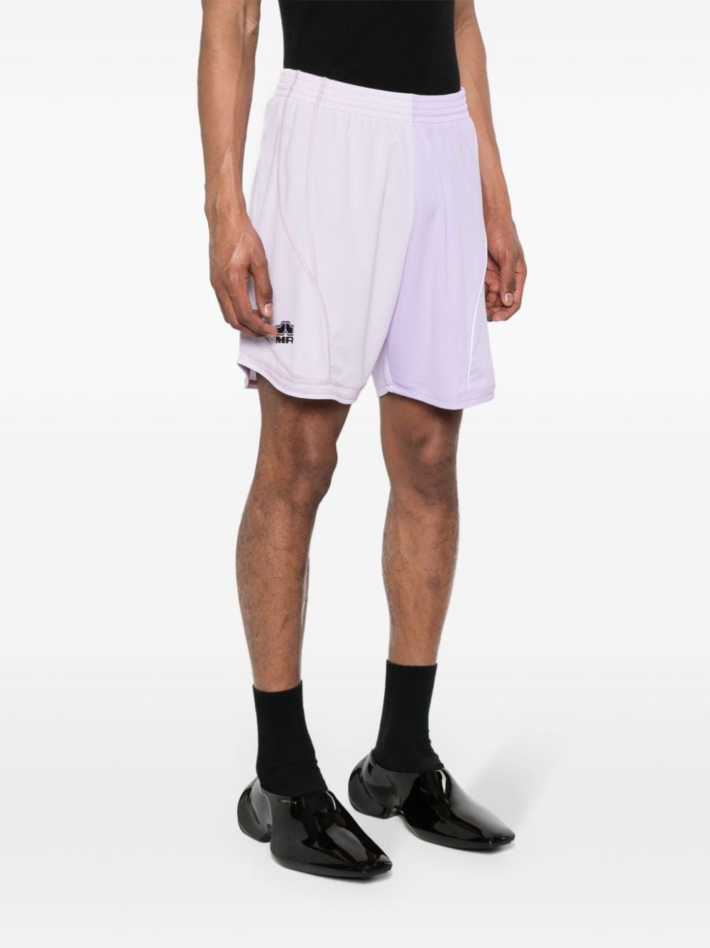 MARTINE ROSE-HALF & HALF FOOTBALL SHORTS-