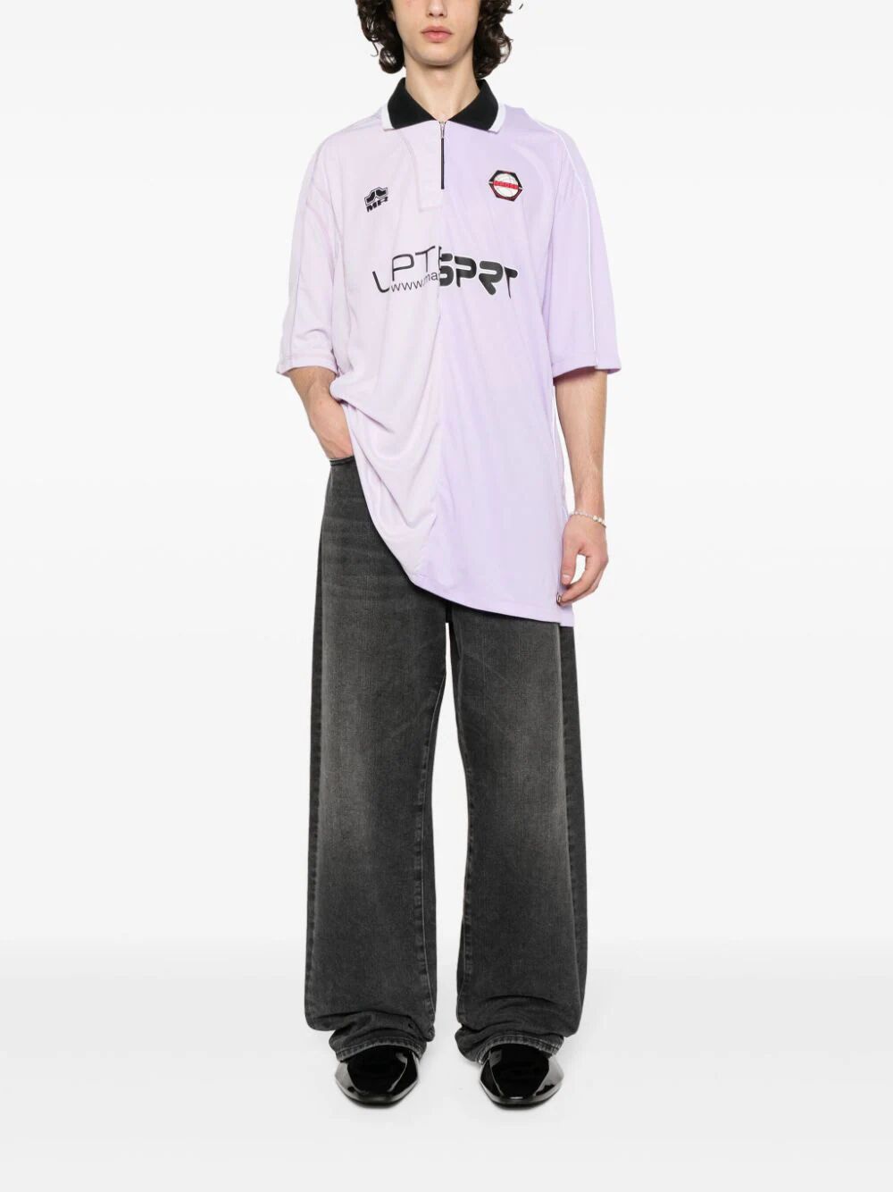 MARTINE ROSE-HALF & HALF FOOTBALL TOP-MRSS24 139 LILAC