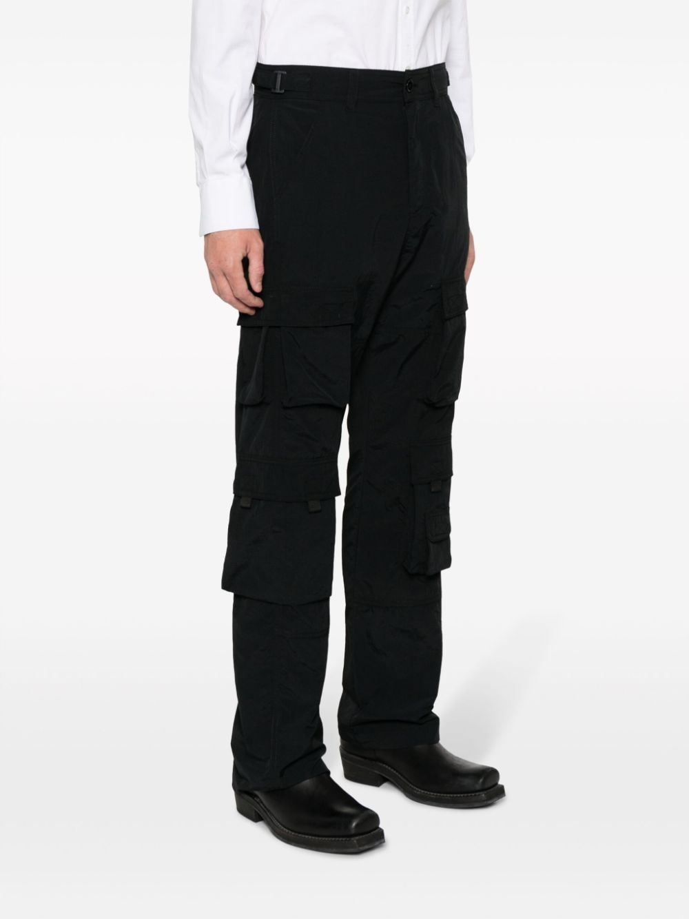 MARTINE ROSE-TWIST SEAM CARGO TROUSER-MRAW23825 BLACK