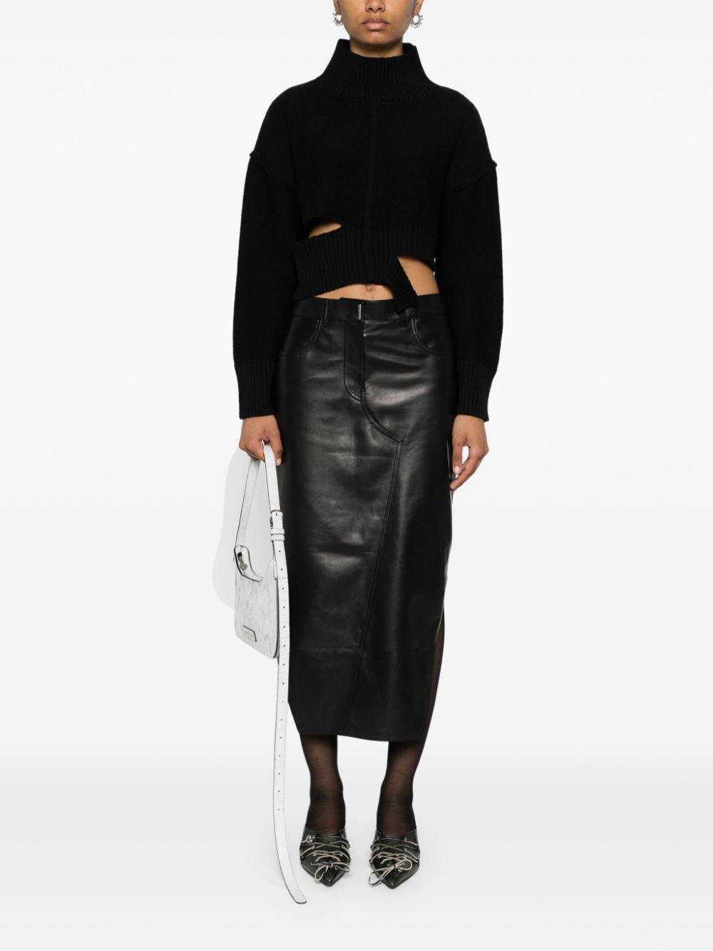 MM6 Maison Margiela-CROPPED MID NECK SWEATER-