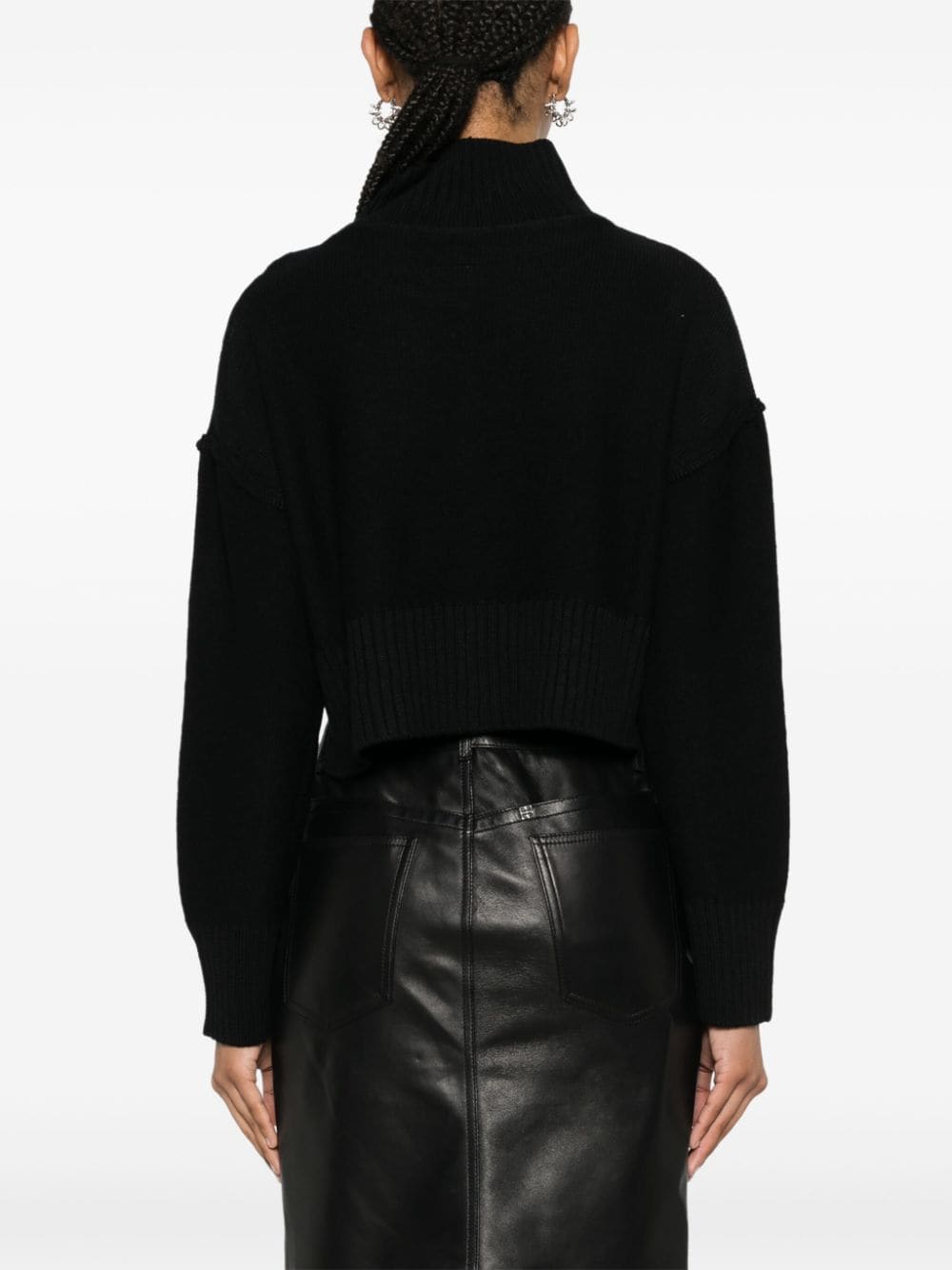 MM6 Maison Margiela-CROPPED MID NECK SWEATER-