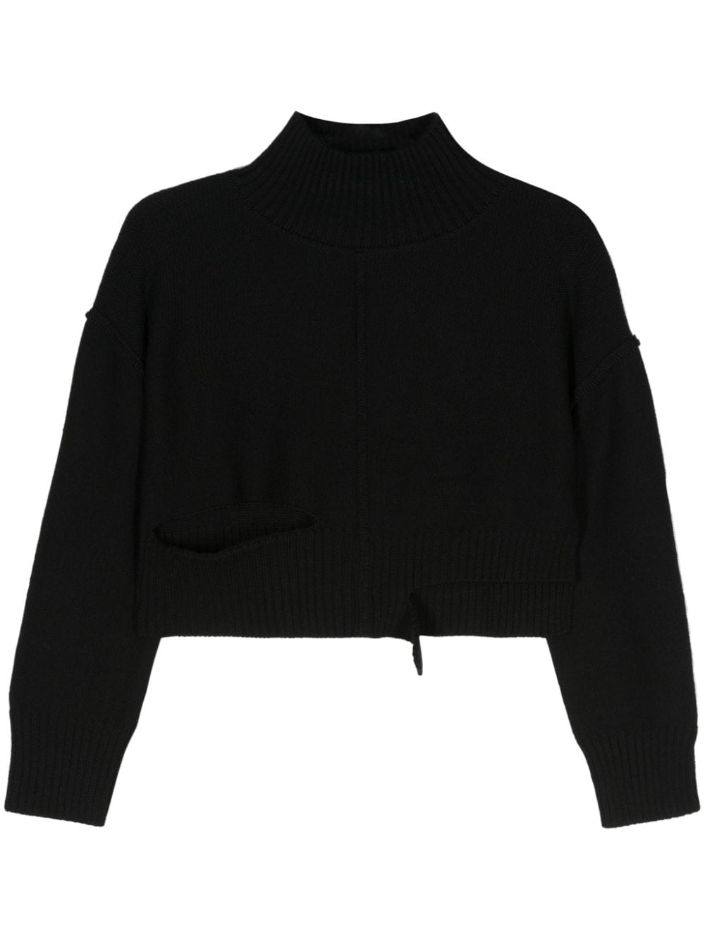 MM6 Maison Margiela-CROPPED MID NECK SWEATER-