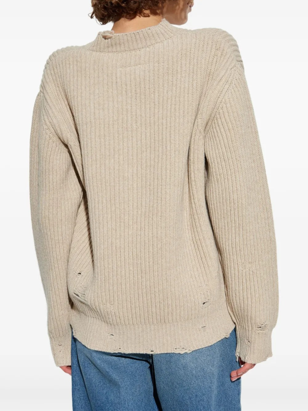 MM6 Maison Margiela-distressed ribbed sweater-S52HN0011M13138 806M