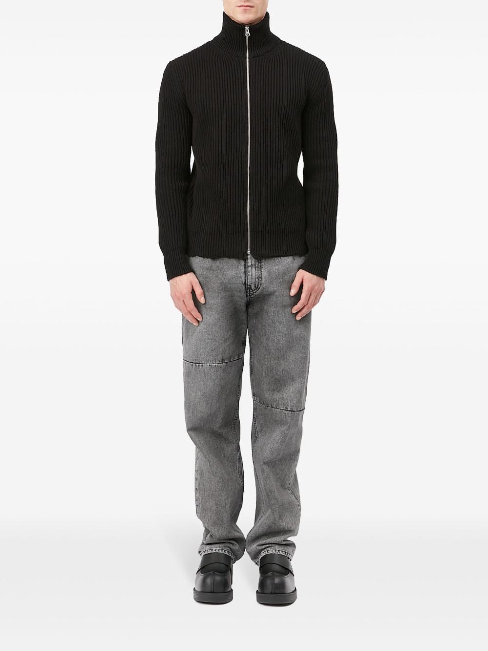 MM6 Maison Margiela-FULL ZIP TURTLENECK SWEATER-