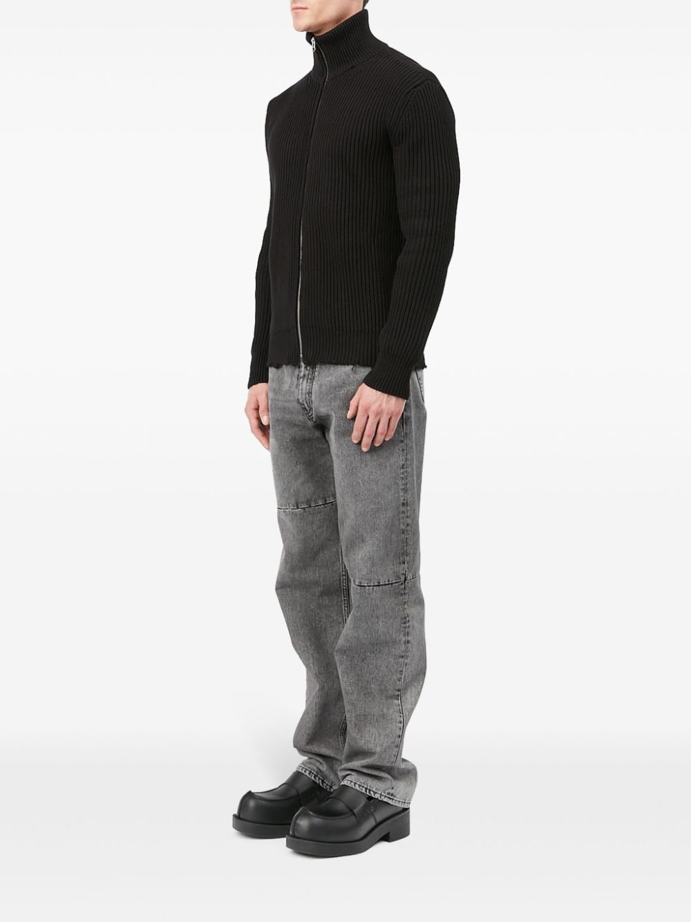 MM6 Maison Margiela-FULL ZIP TURTLENECK SWEATER-