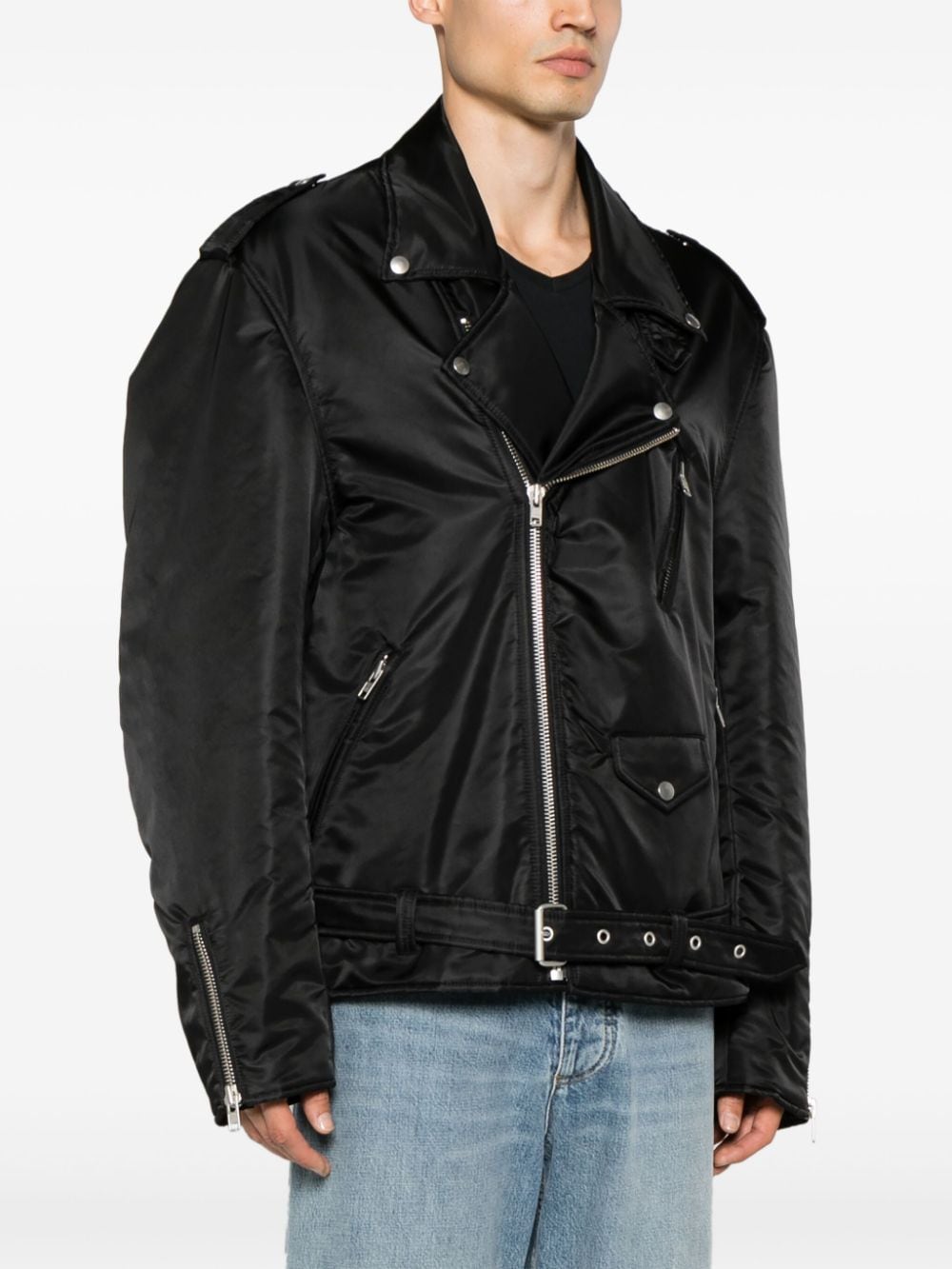 MM6 Maison Margiela-LEATHER BIKER JACKET-