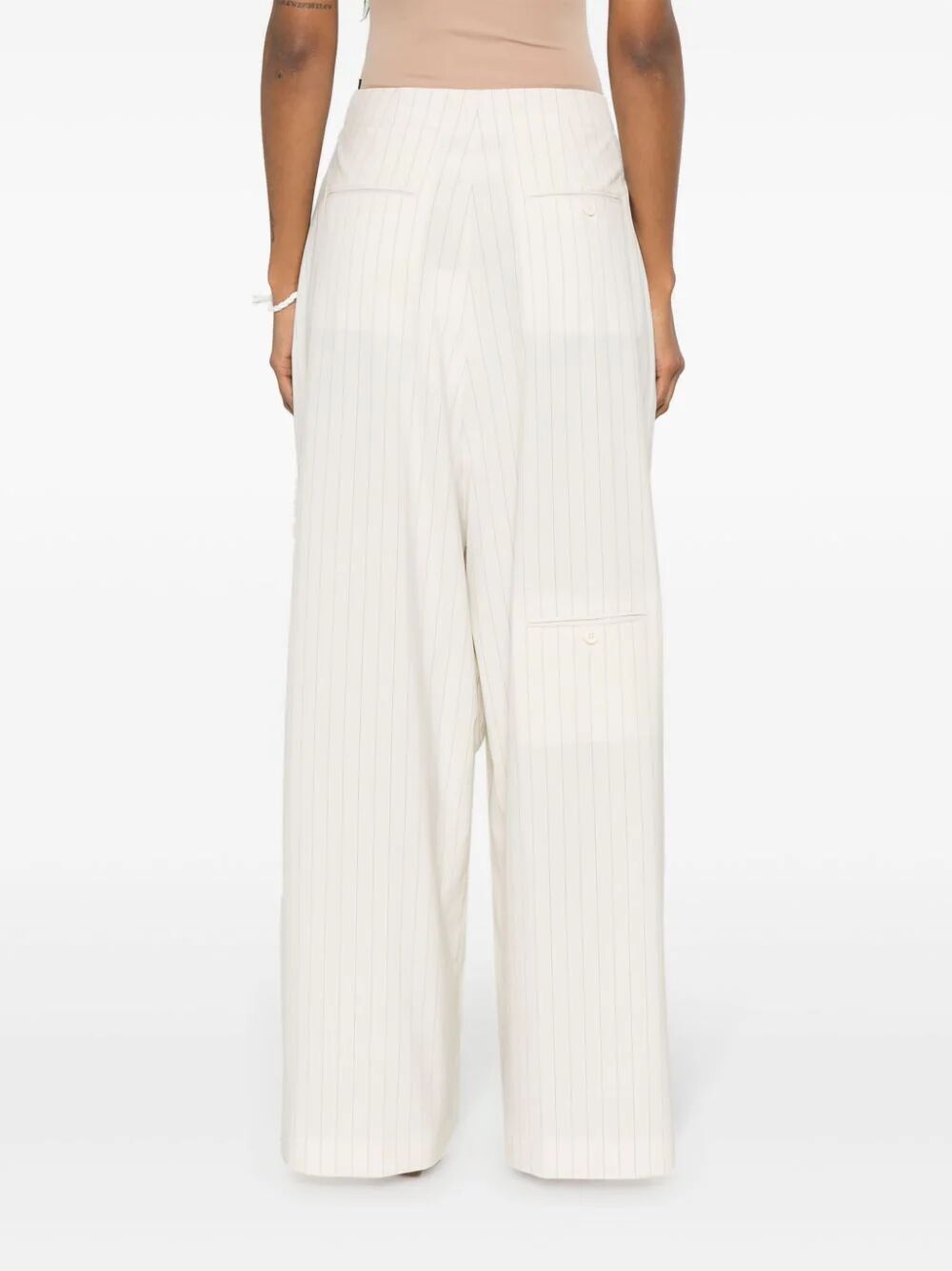 MM6 Maison Margiela-LOOSE FIT PINSTRIPE TROUSERS-S62KB0210M35081 001F