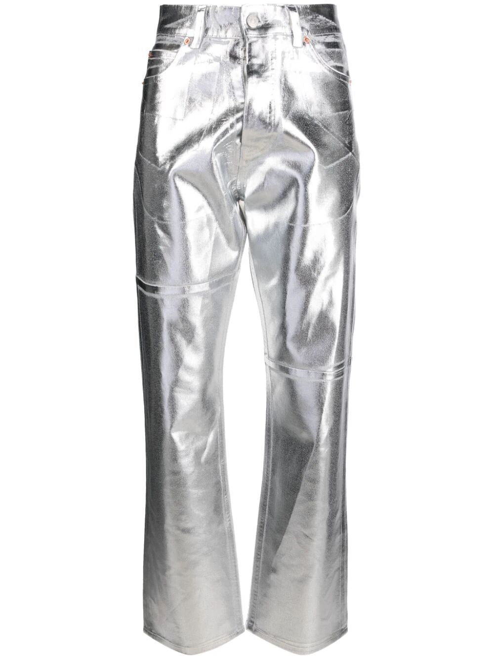 MM6 Maison Margiela-PANELLED METALLIC STRAIGHT-LEG JEANS-S62LB0141S30653 963