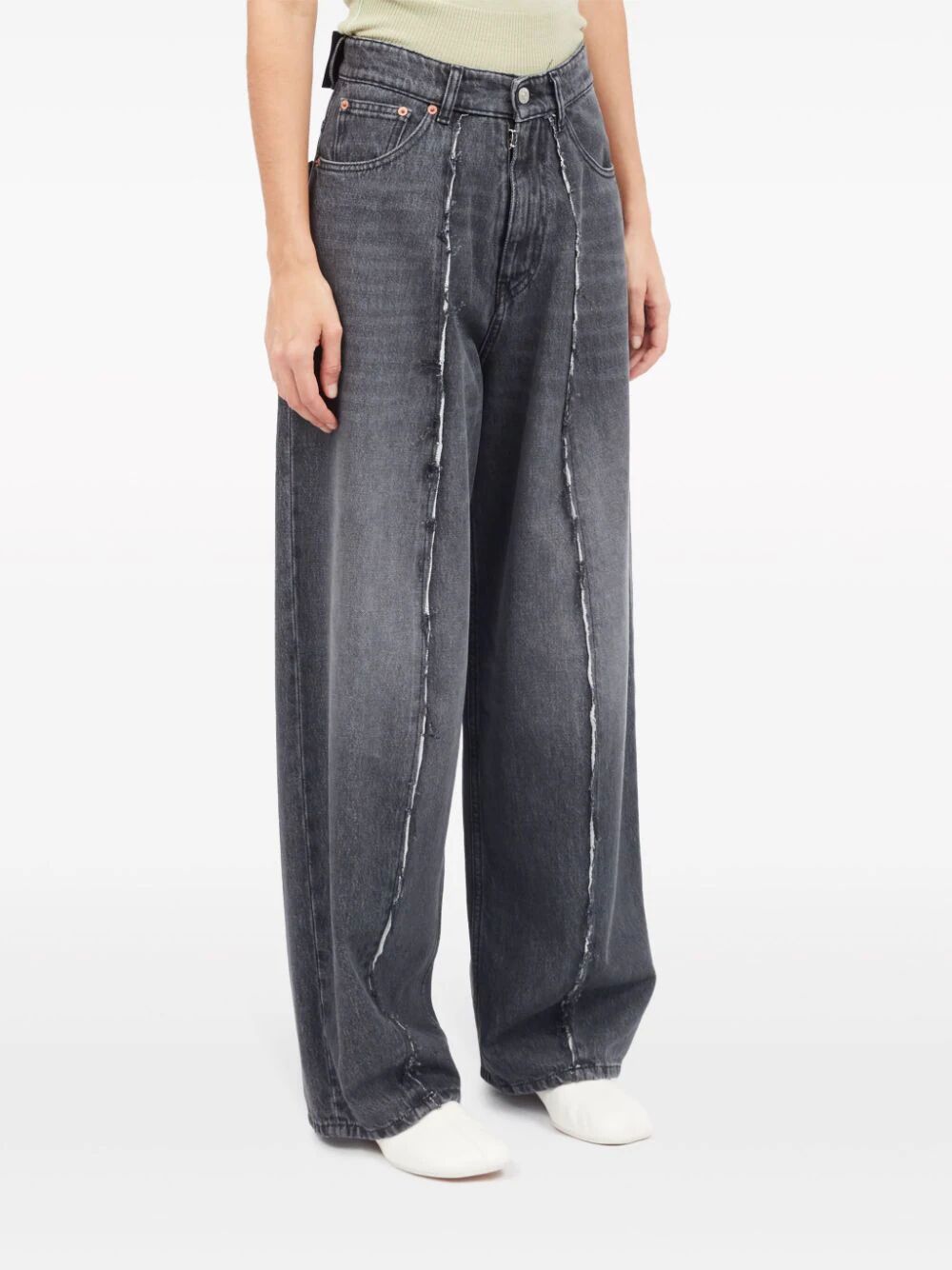 MM6 Maison Margiela-PLEATED 5 POCKETS DENIM TROUSERS-S52LA0230S30652 900