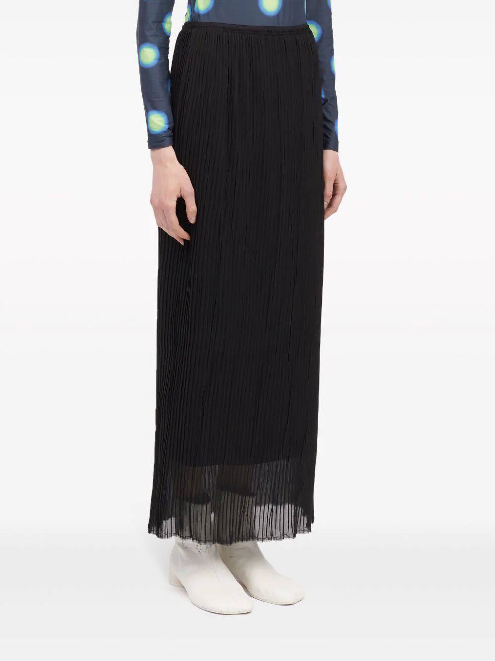 MM6 Maison Margiela-PLEATED SHEER Long Skirt-S52MI0009S78565 900