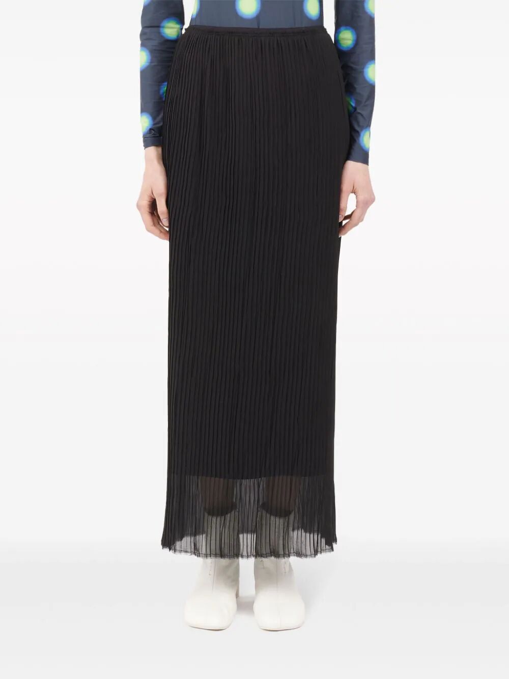 MM6 Maison Margiela-PLEATED SHEER Long Skirt-S52MI0009S78565 900