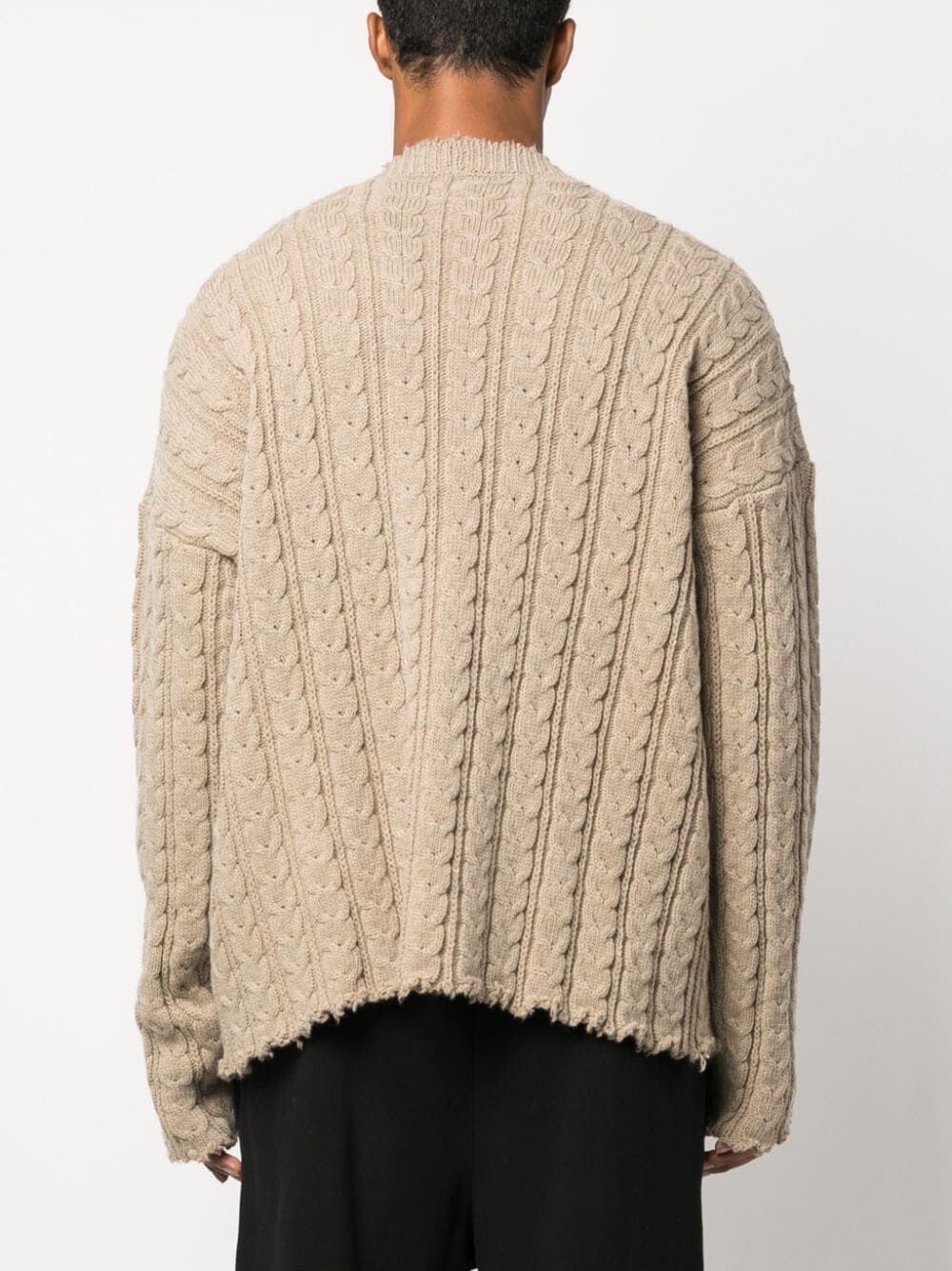 MM6 Maison Margiela-RAW-CUT CABLE-KNIT CARDIGAN-S62HP0014S18385 110
