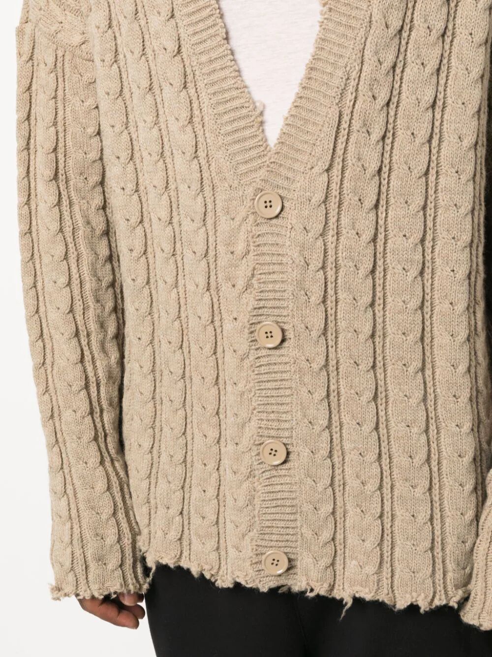 MM6 Maison Margiela-RAW-CUT CABLE-KNIT CARDIGAN-S62HP0014S18385 110